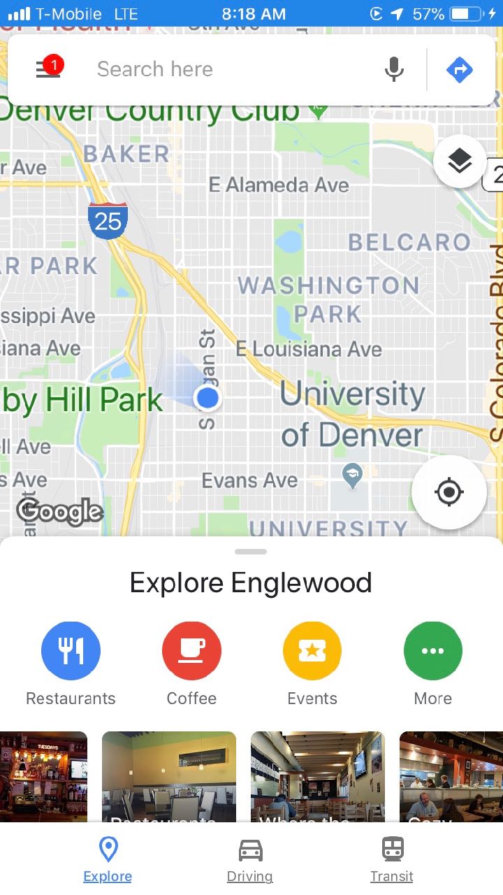 Google Maps on CarPlay, secondary (phone) screen, vertical display