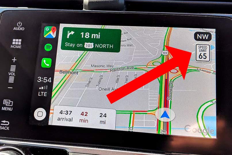 car speed on google maps